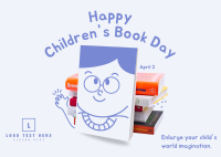 Cute Books Postcard