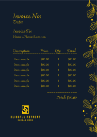 Minimalist HandDrawn Floral Invoice Image Preview
