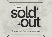 Sold Out Minimalist Postcard