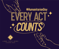 Handdrawn Humanitarian Day Facebook Post