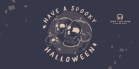 Halloween Skulls Greeting Twitter Post