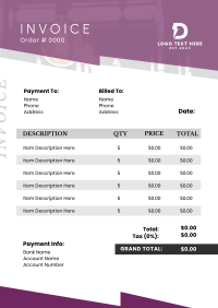 Electric Swoosh Invoice Image Preview