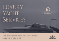 Luxury Yacht Services Postcard Design