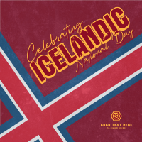 Geometric Icelandic National Day Linkedin Post