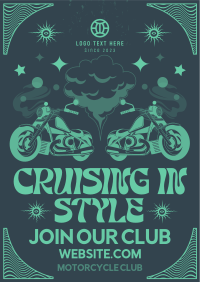 Psychedelic Motorcycle Show Poster Design