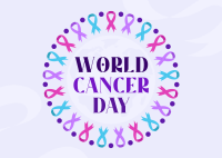 Cancer Day Ribbon Postcard Design