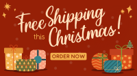 Modern Christmas Free Shipping Facebook Event Cover