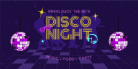 80s Disco Party Twitter Post