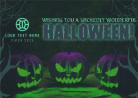 Halloween Greeting Postcard Design