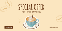 Cafe Coffee Sale Twitter Post