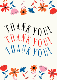 Dainty Floral Thank You Poster