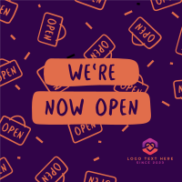 We're Open Pattern Instagram Post