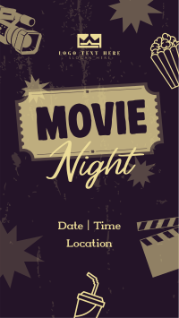 Retro Movie Night Instagram Story