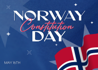 Flag Norway Day Postcard