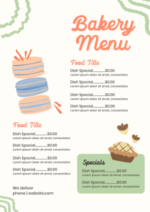 Aesthetic Bakery Illustration Menu Image Preview
