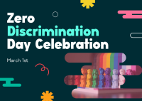Playful Zero Discrimination Celebration Postcard