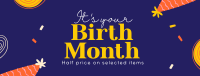 Birthday Month Promo Facebook Cover Image Preview