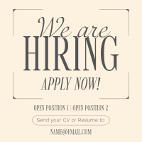 Now Hiring Elegant Minimalist Instagram Profile Picture Image Preview