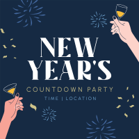 New Year Toast Countdown Instagram Post Image Preview