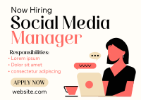 Need Social Media Manager Postcard