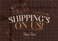 Feminine Delivery Shipping Postcard Design