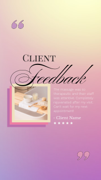 Spa Client Feedback Instagram Reel Image Preview