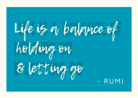 Life Balance Quote Postcard