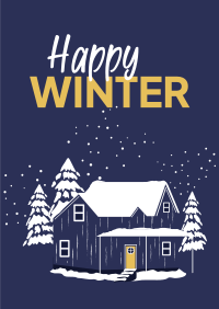 Snow covered House Poster