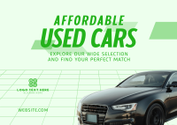 Quality Pre-Owned Car Postcard Design