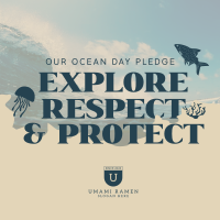 Ocean Day Pledge Instagram Post Design