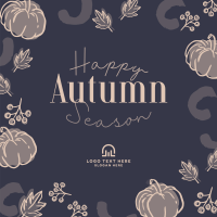 Leaves and Pumpkin Autumn Greeting Instagram Post