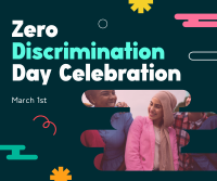 Playful Zero Discrimination Celebration Facebook Post