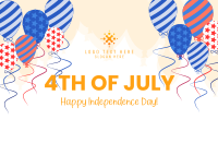 Fourth of July Balloons Postcard