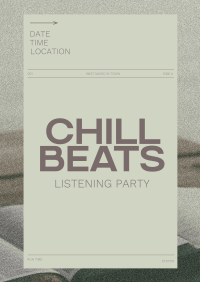 Minimal Chill Music Listening Party Poster