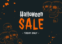 Halloween Skulls Sale Postcard