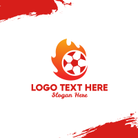 Flaming Soccer Football Ball Business Card Image Preview
