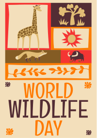 Paper Cutout World Wildlife Day Flyer