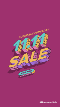 11.11 Sale Neon Facebook Story