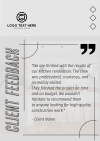 Client Feedback on Construction Poster