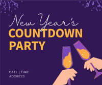 New Year's Toast to Countdown Facebook Post