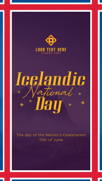 Textured Icelandic National Day Instagram Story