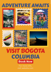 Travel to Colombia Postage Stamps Flyer