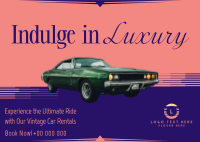 Luxury Vintage Car Postcard Design