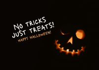 No Tricks Halloween Postcard Design