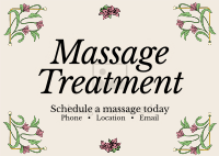 Art Nouveau Massage Treatment Postcard Image Preview