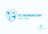 St. George's Day Shield Postcard Design