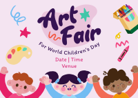 Art Fair Children's Day Postcard Image Preview