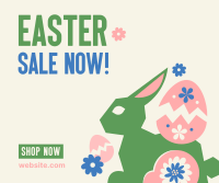 Floral Easter Bunny Sale Facebook Post