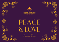 Floral Peace Day Postcard Image Preview