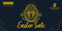 Floral Egg with Easter Bunny and Shapes Sale Twitter Post